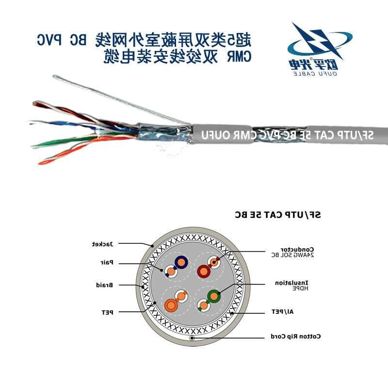 张掖市SF / UTP CAT 5E BC PVC CMR双绞线安装电缆
